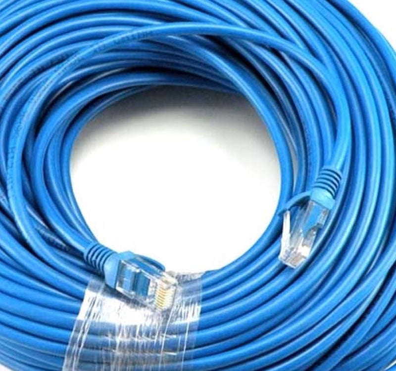 UbiGear 200ft Blue RJ45 CAT6 Ethernet LAN Network Internet Computer Solid Wire 23 AWG UTP Cable - Image 2